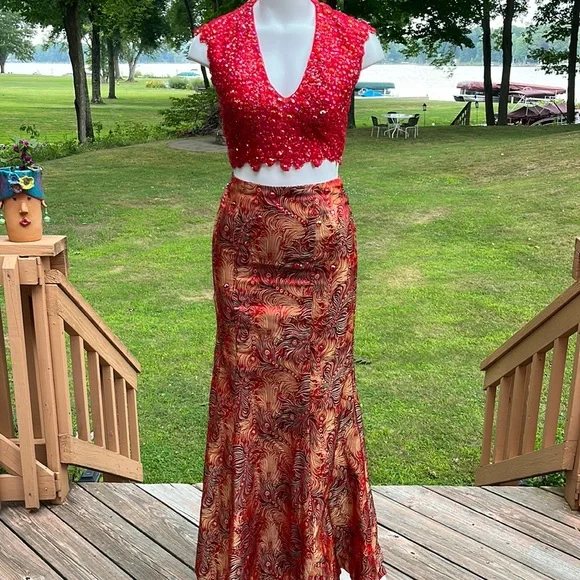 Gorgeous Tiffany 2-piece gemmed gown 6 - Picture 1 of 16